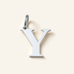 Denoon London Classic Initial necklace, letter Y, silver-tone