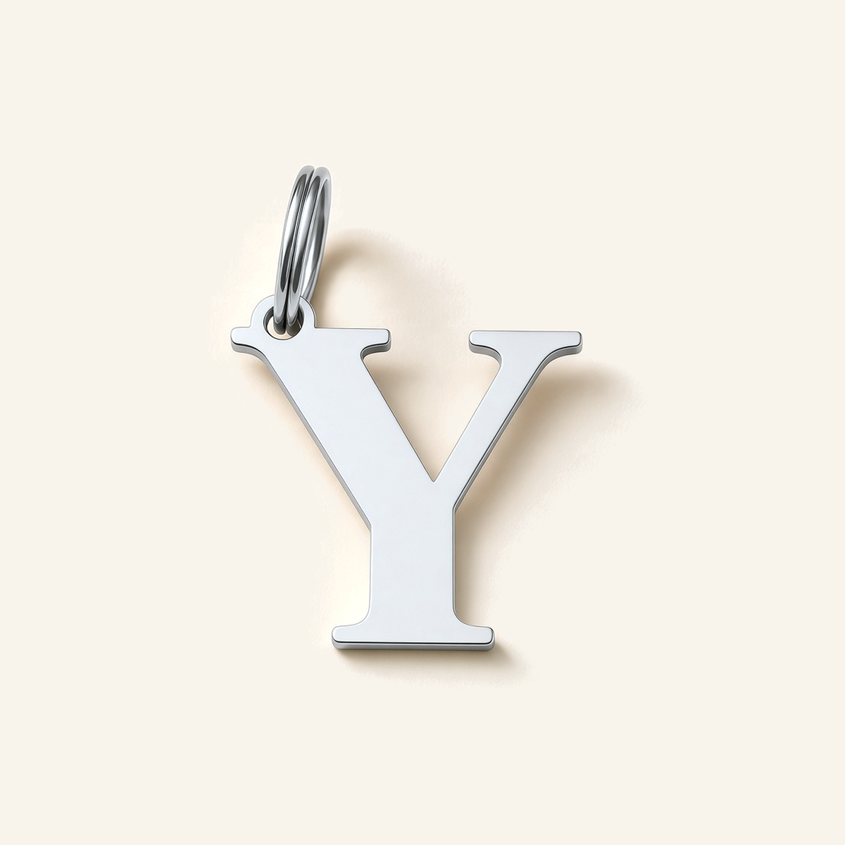 Denoon London Classic Initial necklace, letter Y, silver-tone