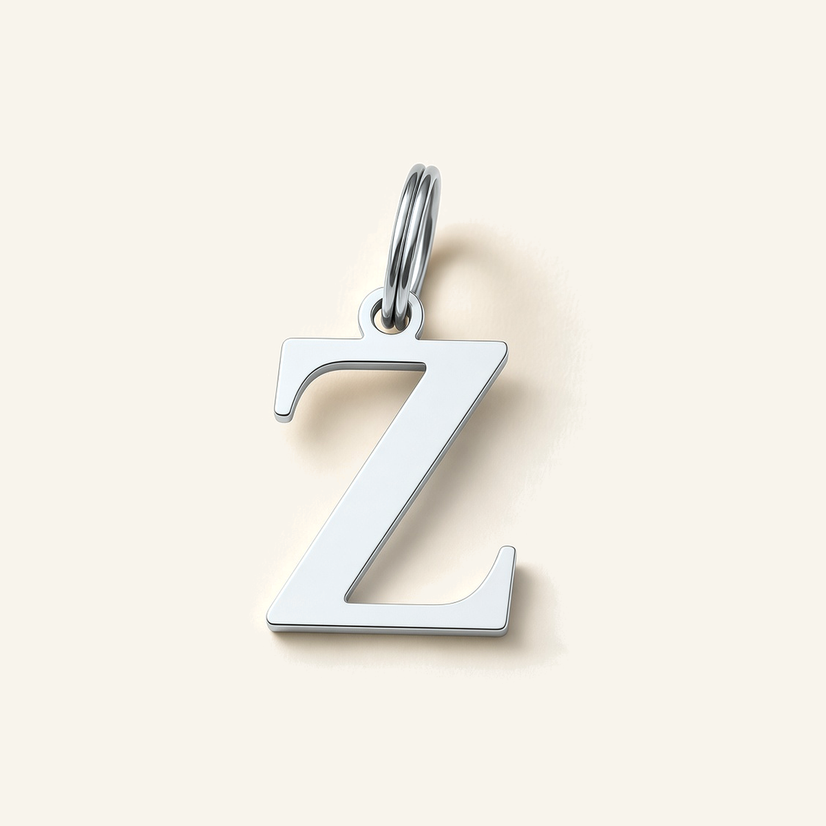Denoon London Classic Initial necklace, letter Z, silver-tone