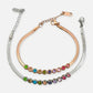 Snake Chain Bracelet with Colourful Crystals – Stainless Steel – Denoon London