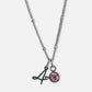 Cursive Initial Necklace with Heart – Silver Stainless Steel – Denoon London