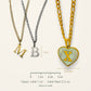 Denoon London Initial Heart 2.2 cm and Classic Initial 1 cm necklaces shown to scale