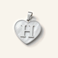 Denoon London Initial Heart necklace, letter H, silver-tone