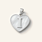 Denoon London Initial Heart necklace, letter I, silver-tone
