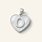 Denoon London Initial Heart necklace, letter O, silver-tone