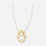 Three Ring Pendant Necklace – Tri-Tone Silver, Rose Gold and Gold – Denoon London