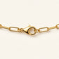 Denoon London paperclip chain necklace, gold-tone, clasp close-up