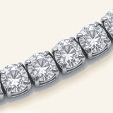 Denoon London Adjustable Tennis Bracelet, silver-tone – close-up of the crystal row