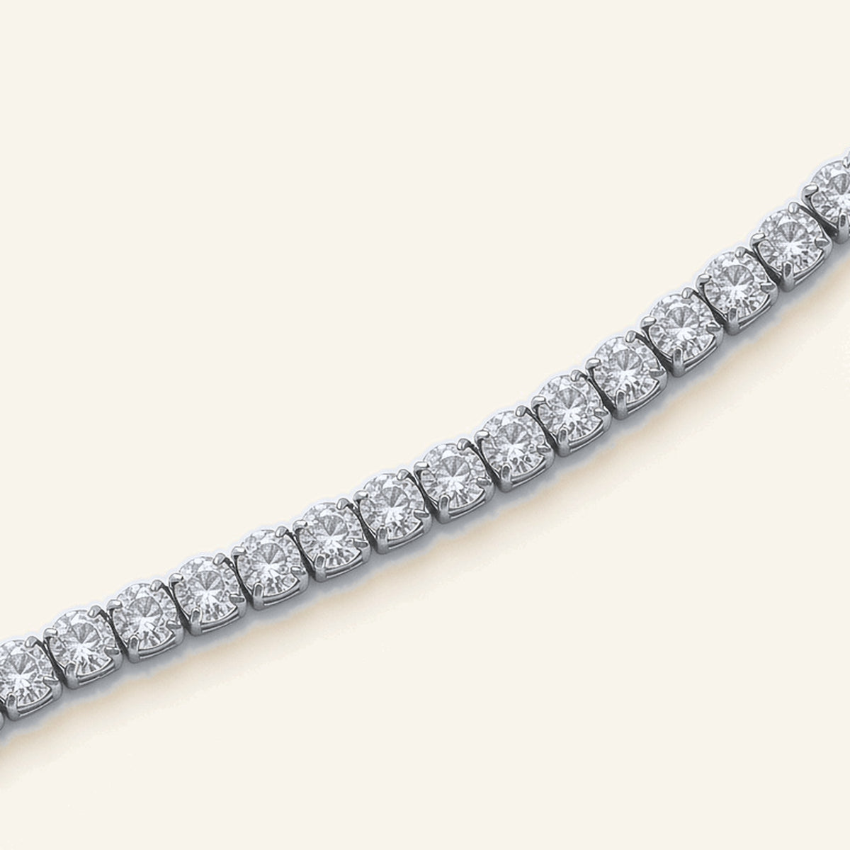 Denoon London Adjustable Tennis Bracelet, silver-tone – flat lay
