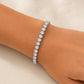 Denoon London Adjustable Tennis Bracelet, silver-tone – worn on the wrist